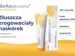 Alantan Dermoline – krem złuszczający, który zmiękcza zrogowaciały naskórek, nawilża, uelastycznia i wygładza skórę. Zawiera 30% mocznik.