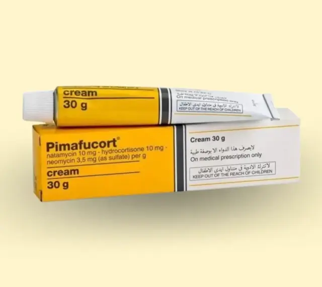 Pimafucort - maść z antybiotykiem na trądzik bez recepty, zawiera natamycynę i hydrokortyzon. Krem 30g.