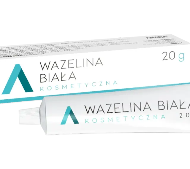 Wazelina biała kosmetyczna w tubce i kartoniku, 20g. Idealna do pielęgnacji skóry.